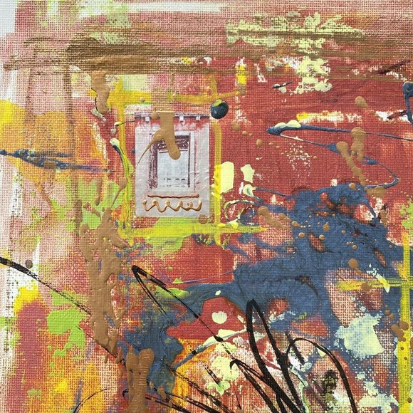Summer Terrace - Original Art Mixed Media Painting Frame Ready Artwork 11”x14” - Picture 4 of 10